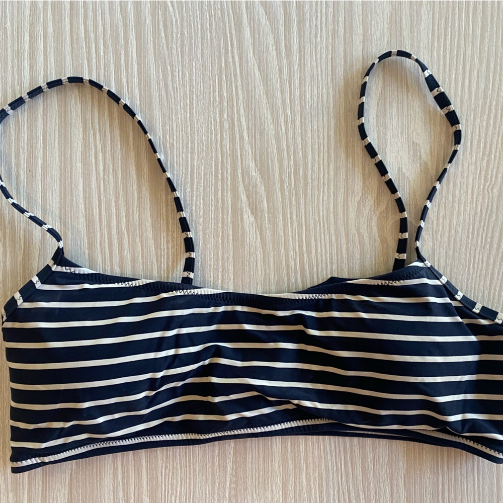 Gap navy white stripe bikini top L
